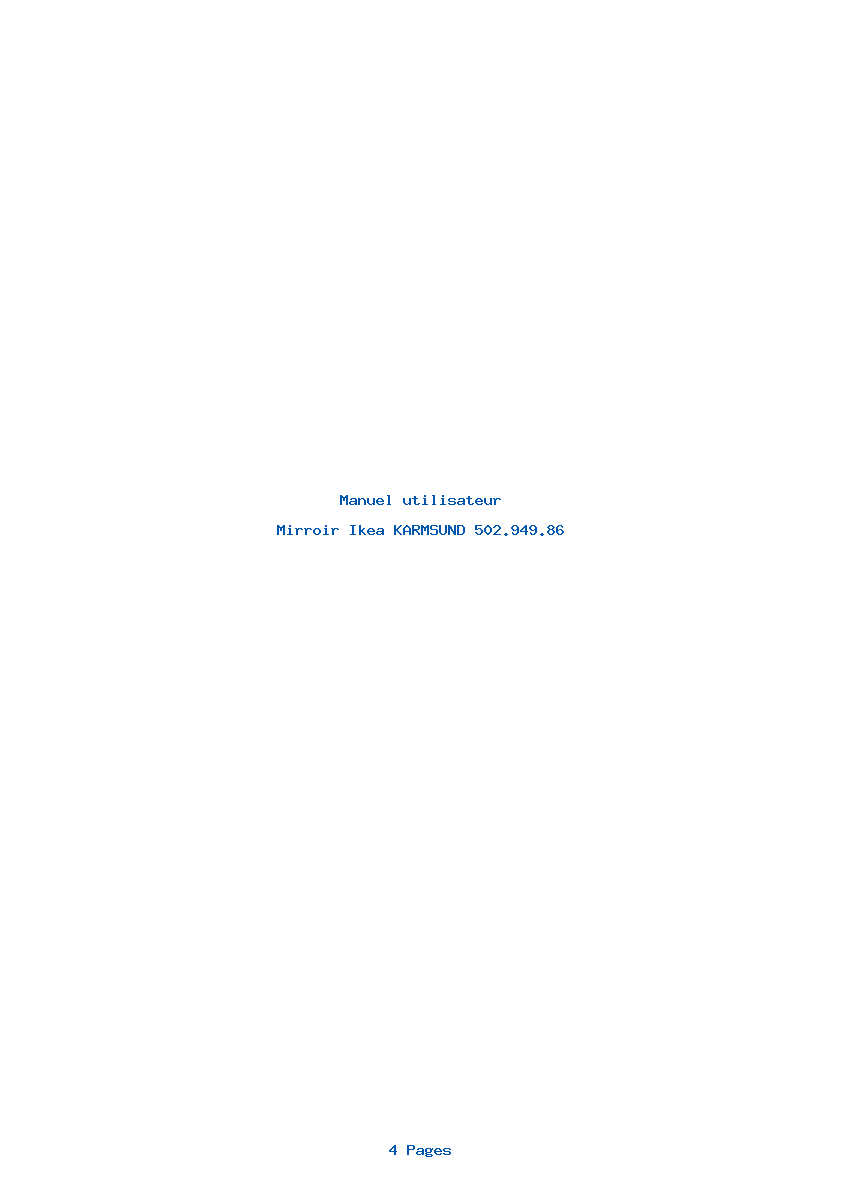 Page 1 de la notice Manuel utilisateur Ikea KARMSUND 502.949.86