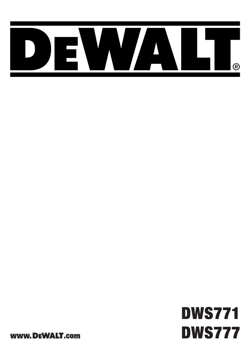 Page 1 de la notice Manuel utilisateur DeWalt DWS777