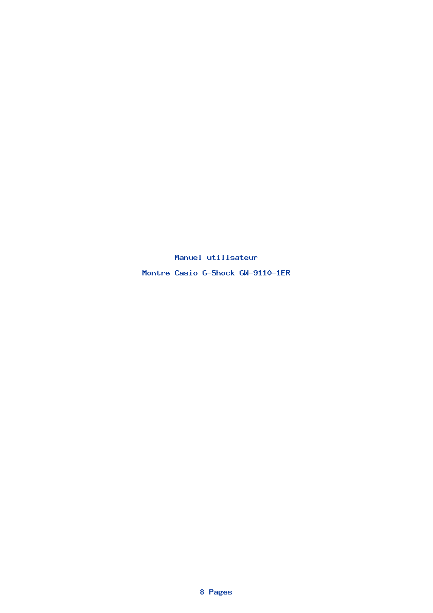 Page 1 de la notice Manuel utilisateur Casio G-Shock GW-9110-1ER