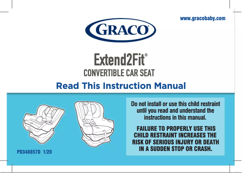 Page 1 de la notice Manuel utilisateur Graco Extend2Fit Convertible