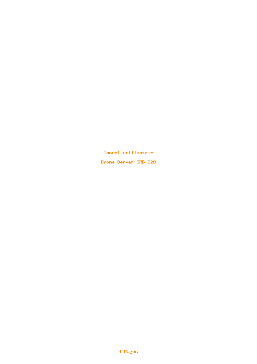 Page 1 de la notice Manuel utilisateur Denver DRB-220