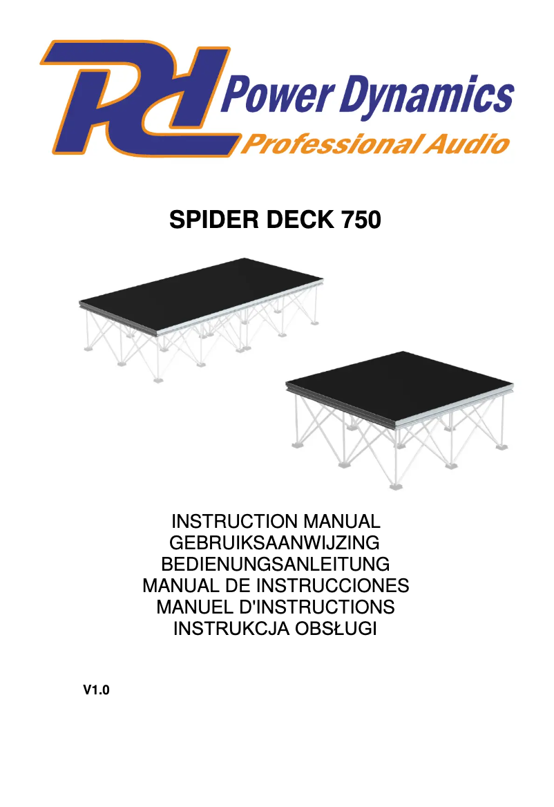 Page 1 de la notice Manuel utilisateur Power Dynamics Spider Deck750
