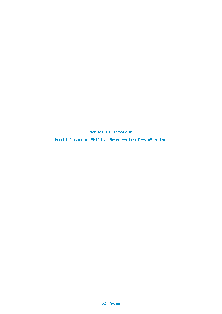 Page 1 de la notice Manuel utilisateur Philips Respironics DreamStation