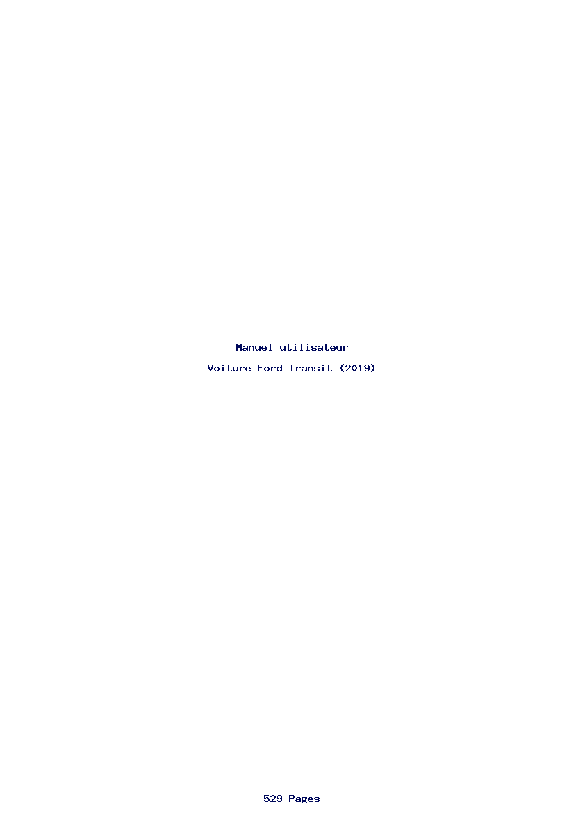 Page 1 de la notice Manuel utilisateur Ford Transit (2019)