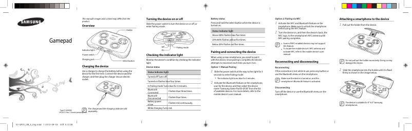 Page 1 de la notice Manuel utilisateur Samsung Glap Gaming Pad