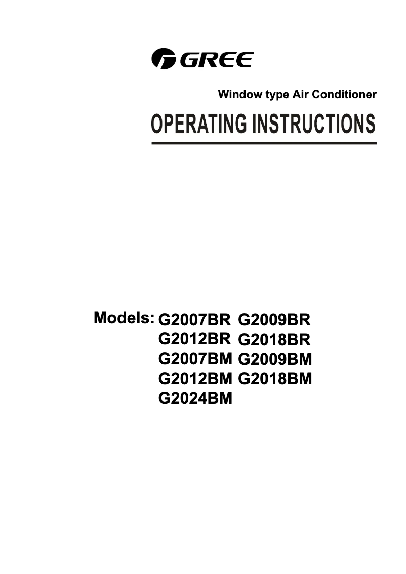 Página 1 del manual Manual de usuario Gree G2012BM