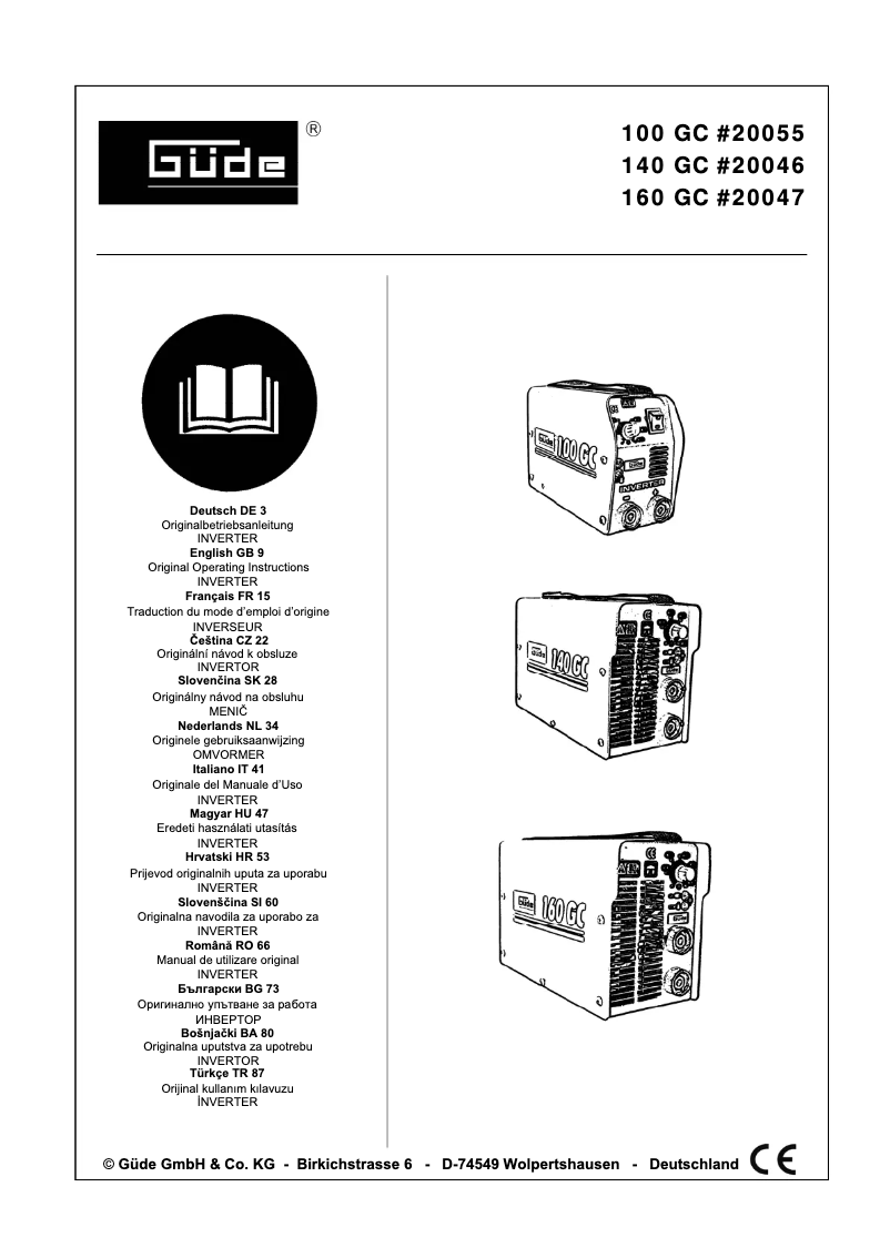 Page 1 de la notice Manuel utilisateur Güde 20046