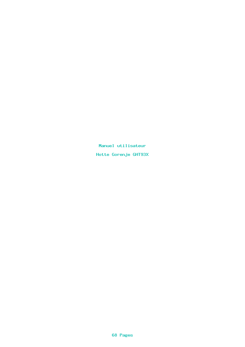 Page 1 de la notice Manuel utilisateur Gorenje GHT93X