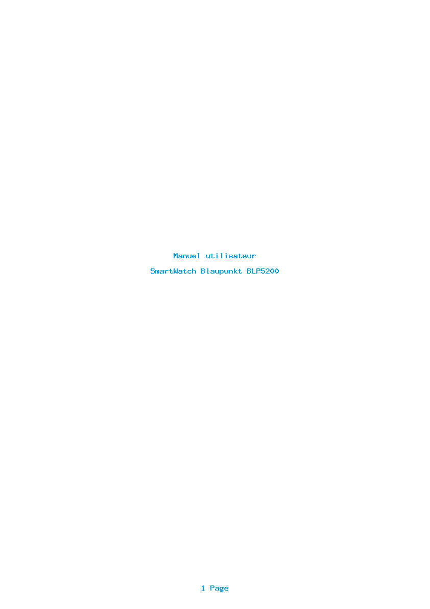 Page 1 de la notice Manuel utilisateur Blaupunkt BLP5200
