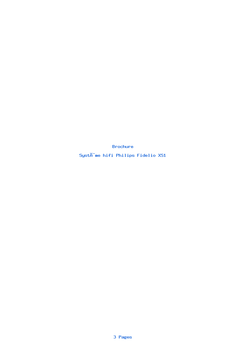 Page 1 de la notice Brochure Philips Fidelio XS1