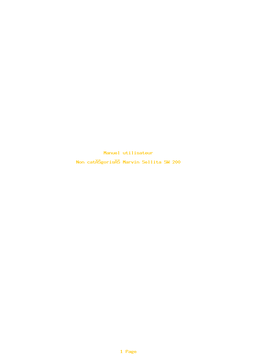 Page 1 de la notice Manuel utilisateur Marvin Sellita SW 200