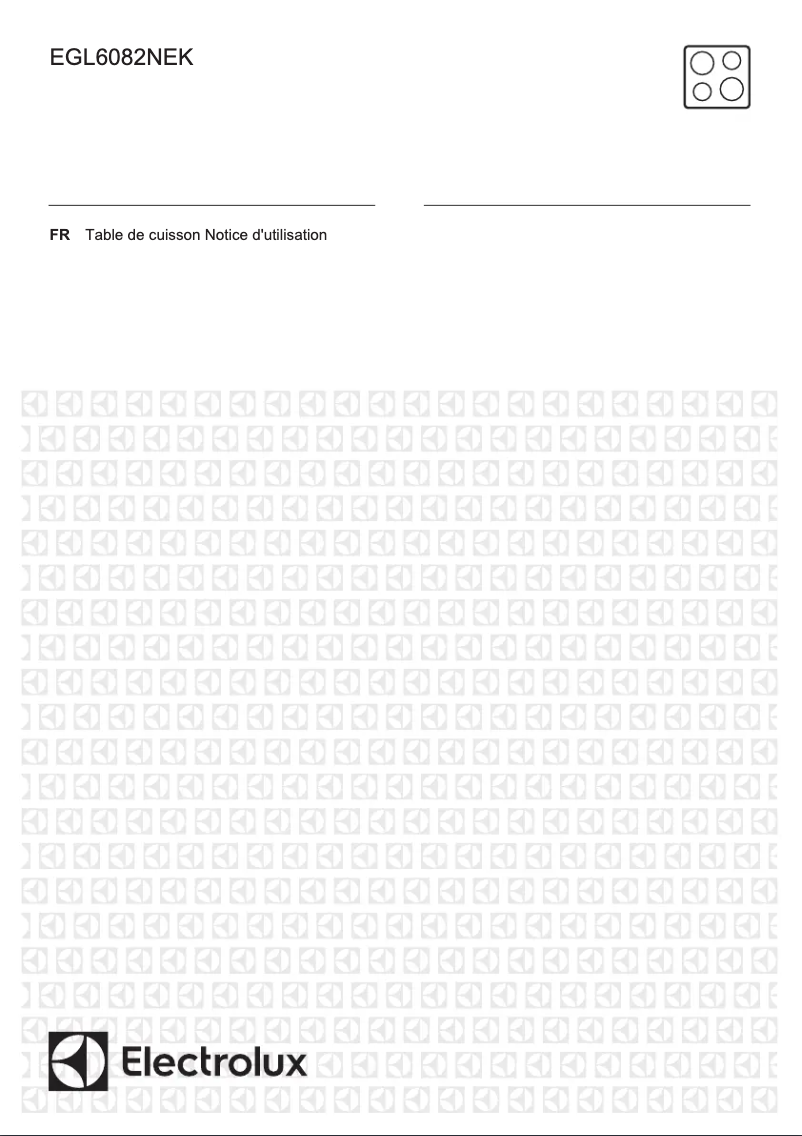 Page 1 de la notice Manuel utilisateur Electrolux EGL6082NEK