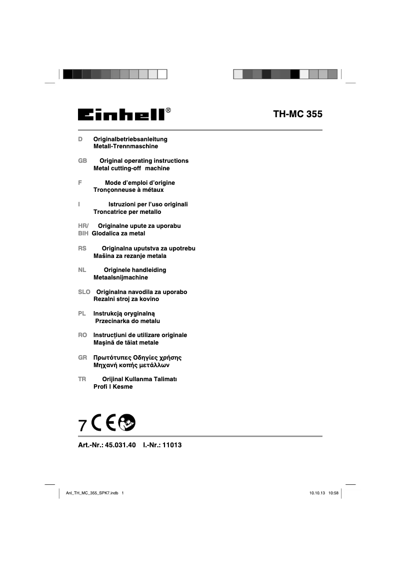 Página 1 del manual Manual de usuario Einhell TH-MC 355