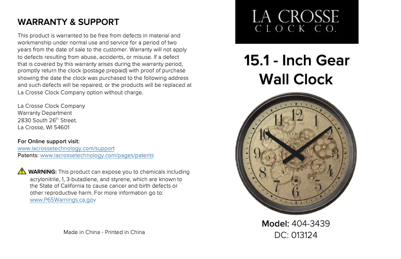 Página 1 del manual Manual de usuario La Crosse Technology 404-3439