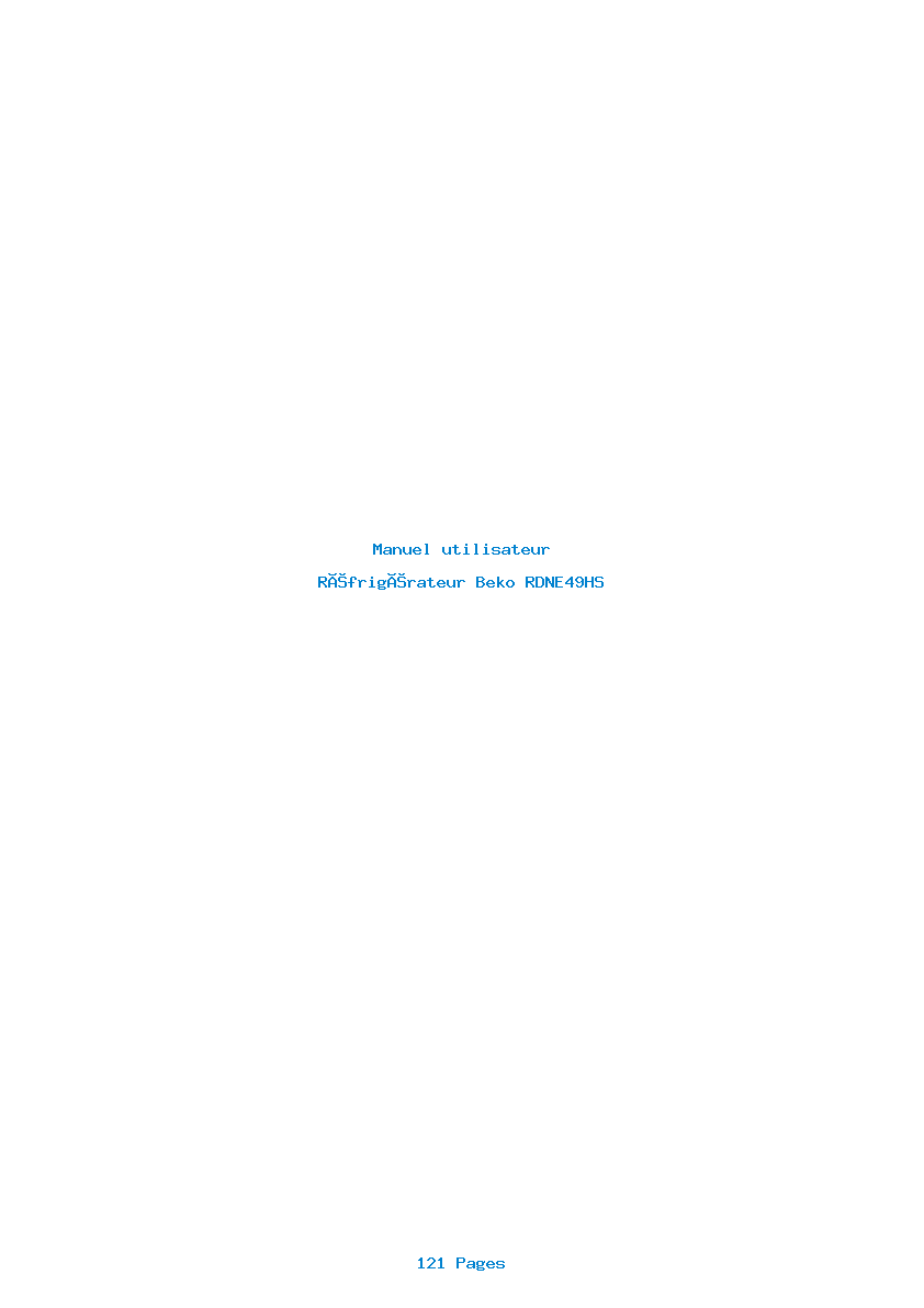 Page 1 de la notice Manuel utilisateur Beko RDNE49HS