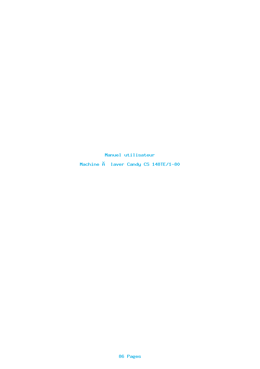 Page 1 de la notice Manuel utilisateur Candy CS 148TE/1-80