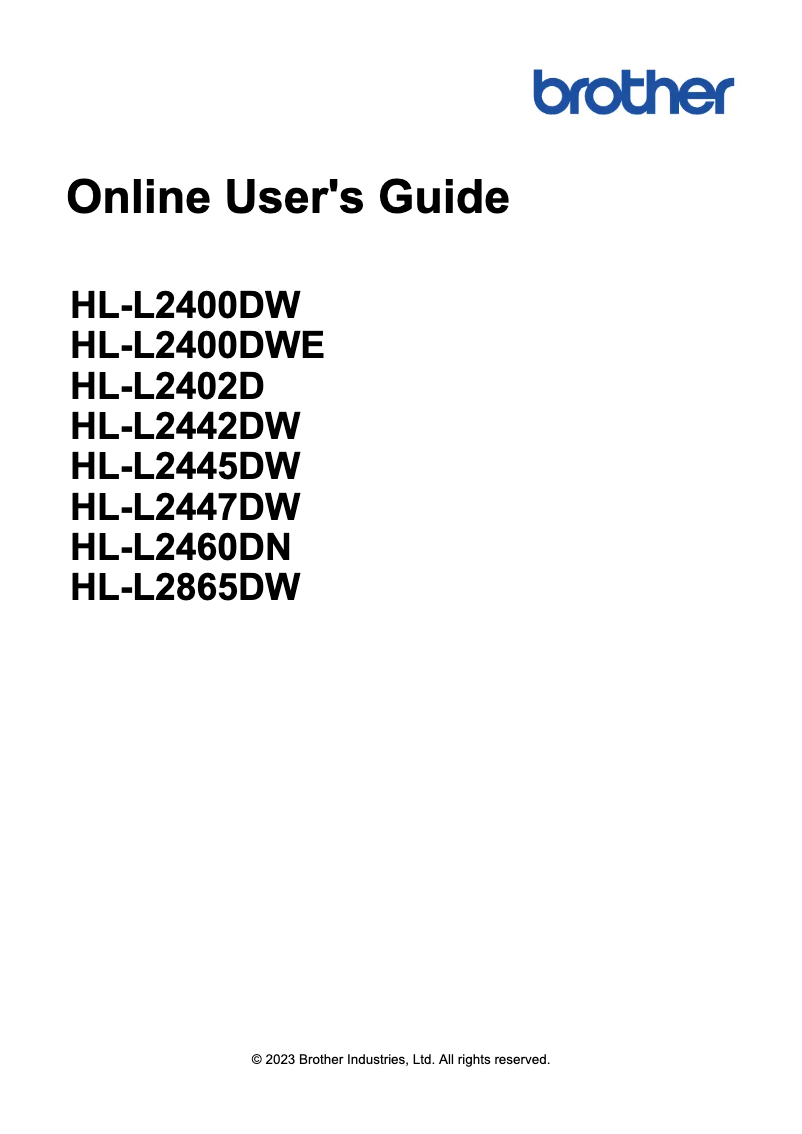 Page 1 de la notice Manuel utilisateur Brother HL-L2400DW