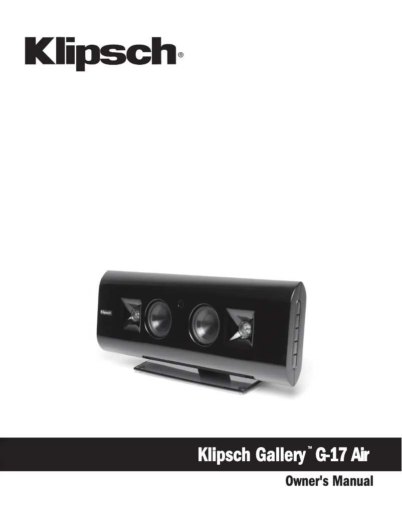 Page 1 de la notice Manuel utilisateur Klipsch Gallery G-17 AirPlay