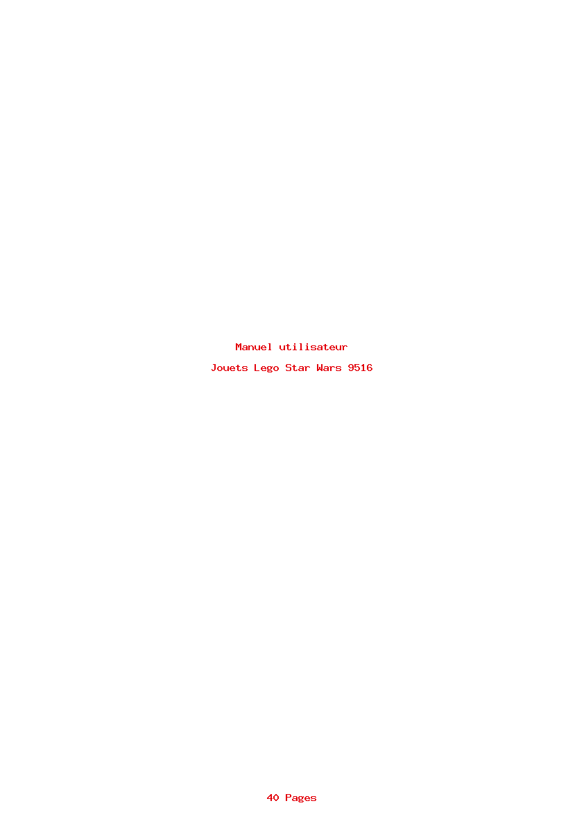 Page 1 de la notice Manuel utilisateur Lego Star Wars 9516