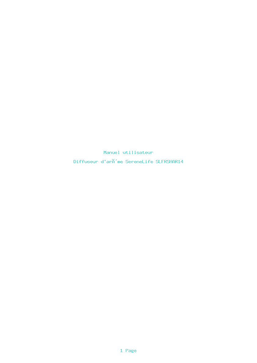 Page 1 de la notice Manuel utilisateur SereneLife SLFRSHAR14