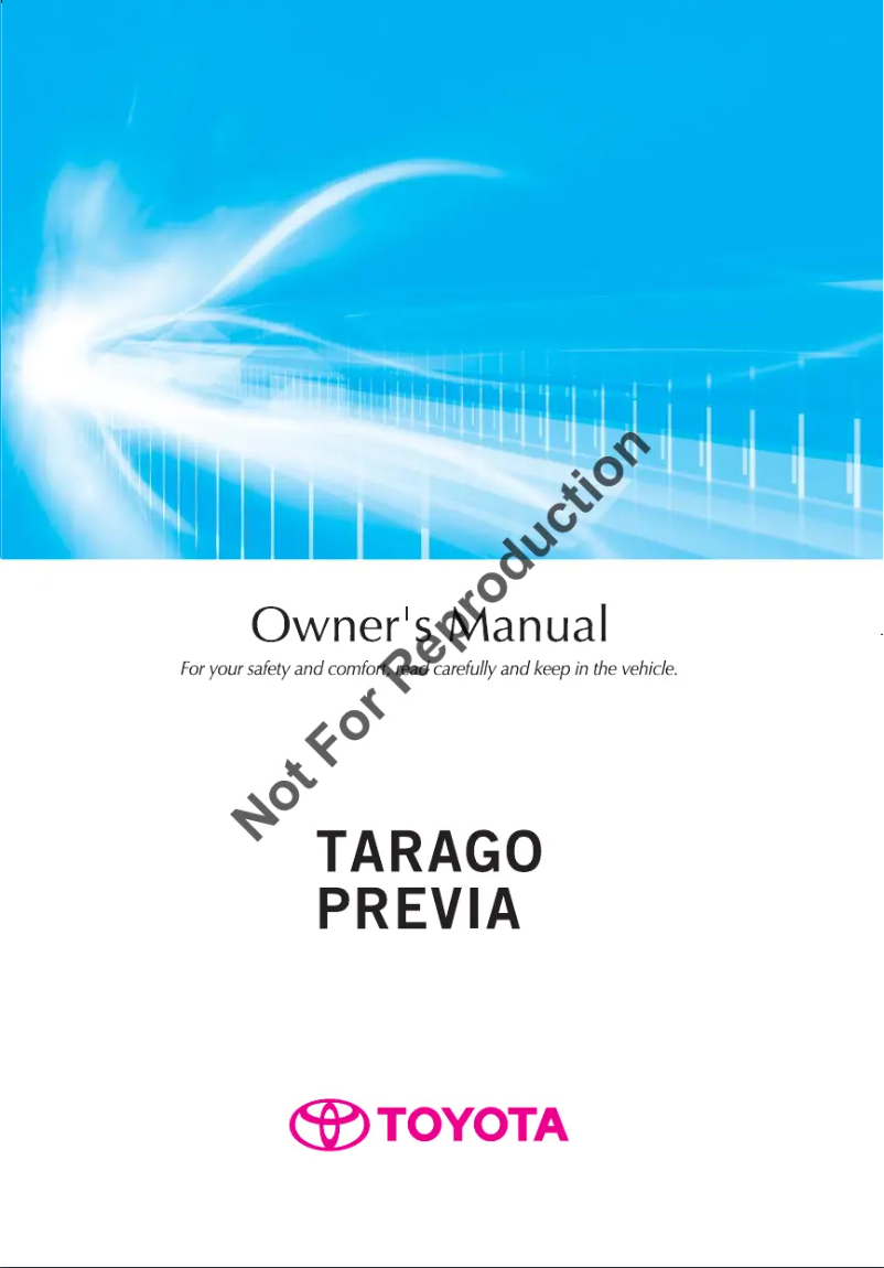 Page 1 de la notice Manuel utilisateur Toyota Tarago (2013)