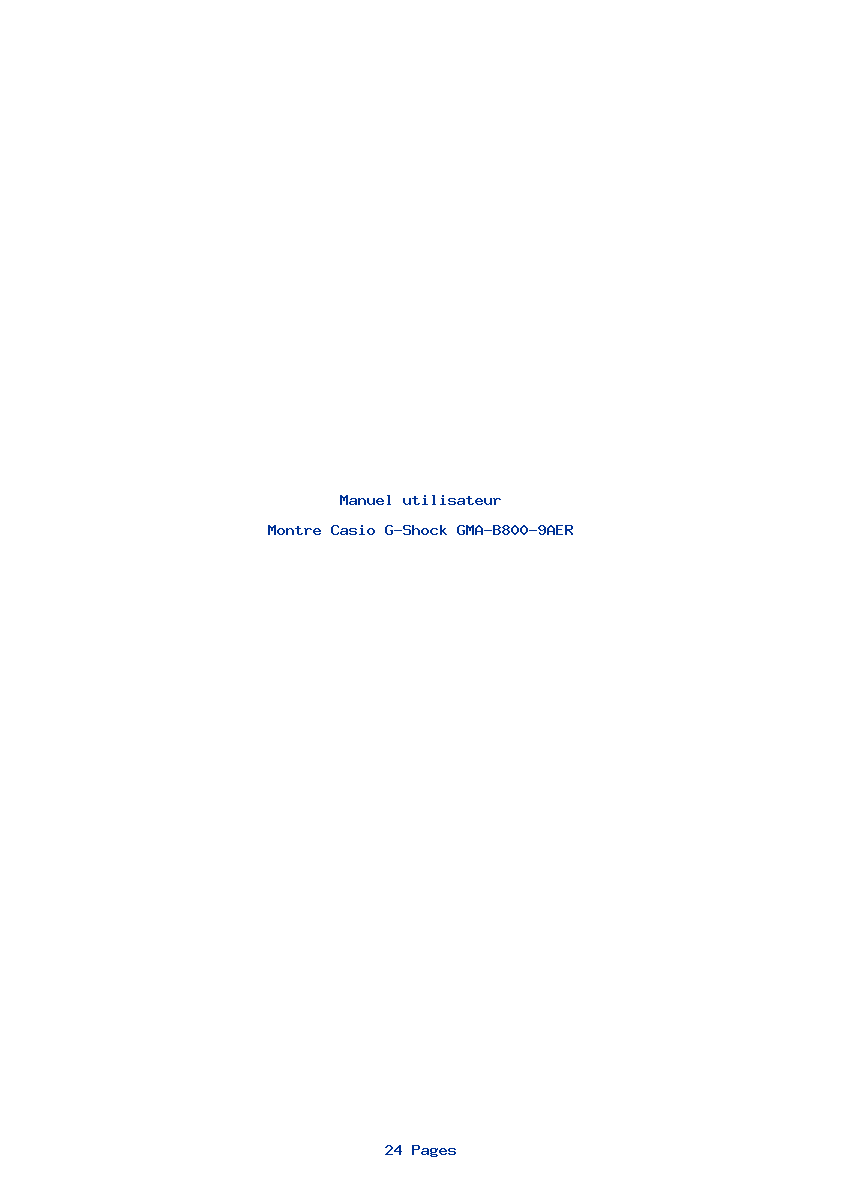 Page 1 de la notice Manuel utilisateur Casio G-Shock GMA-B800-9AER