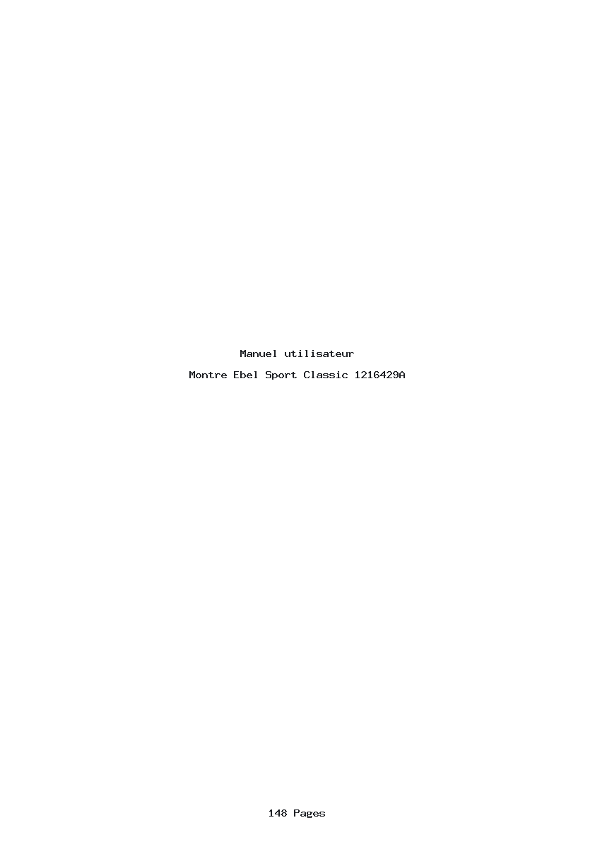 Page 1 de la notice Manuel utilisateur Ebel Sport Classic 1216429A