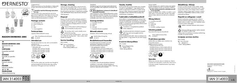 Page 1 de la notice Manuel utilisateur Ernesto IAN 314003