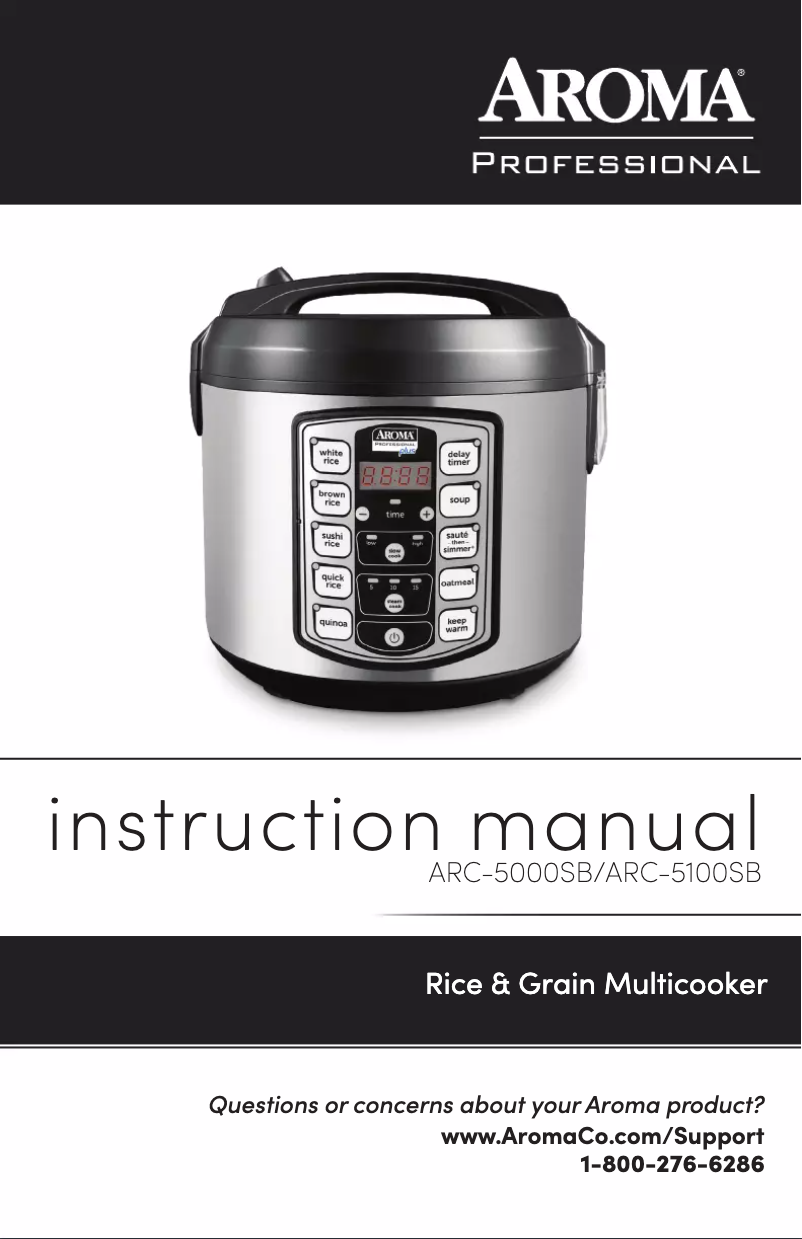Page 1 de la notice Manuel utilisateur Aroma ARC-5000SB
