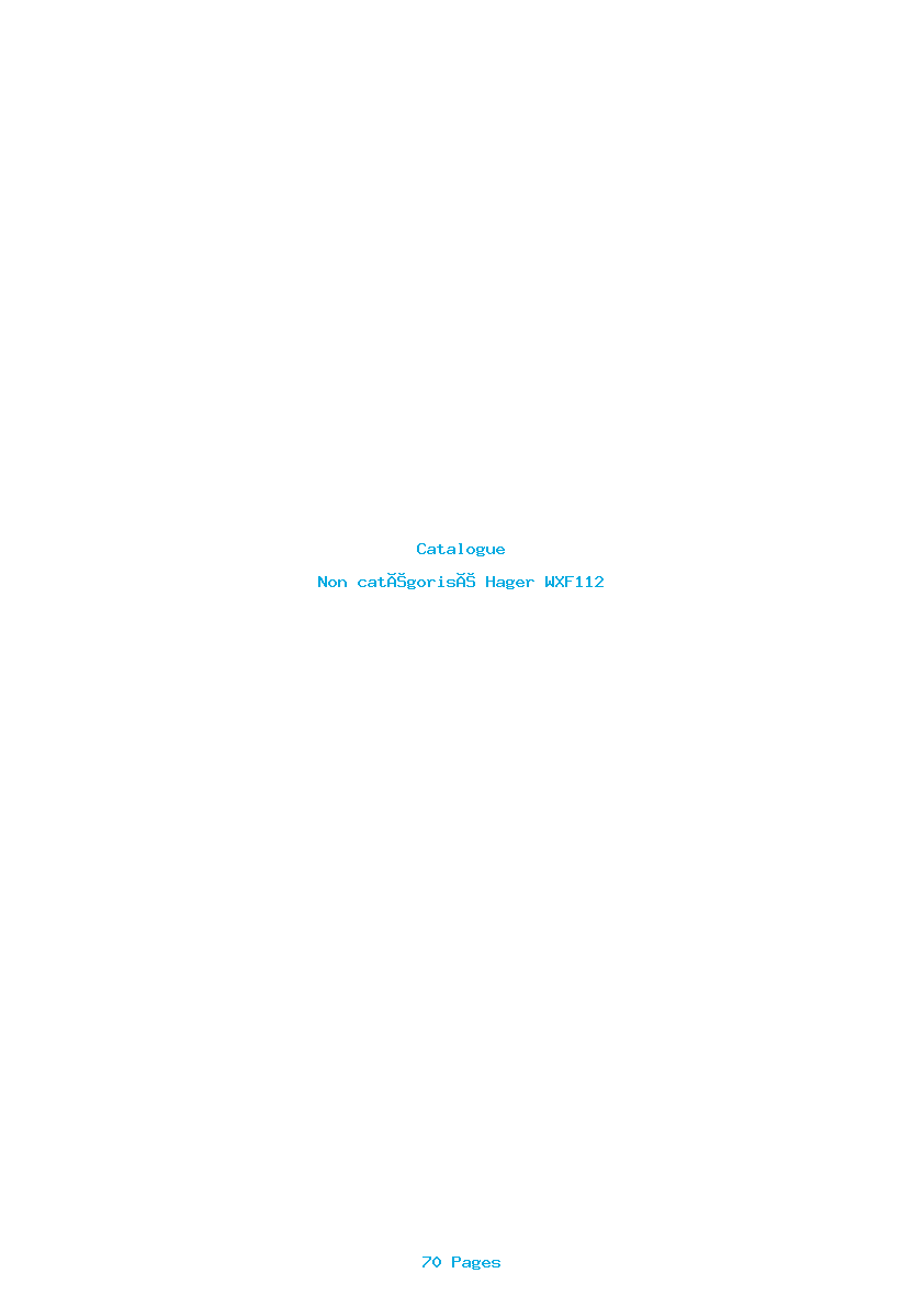 Image de la première page du manuel de l'appareil WXF112