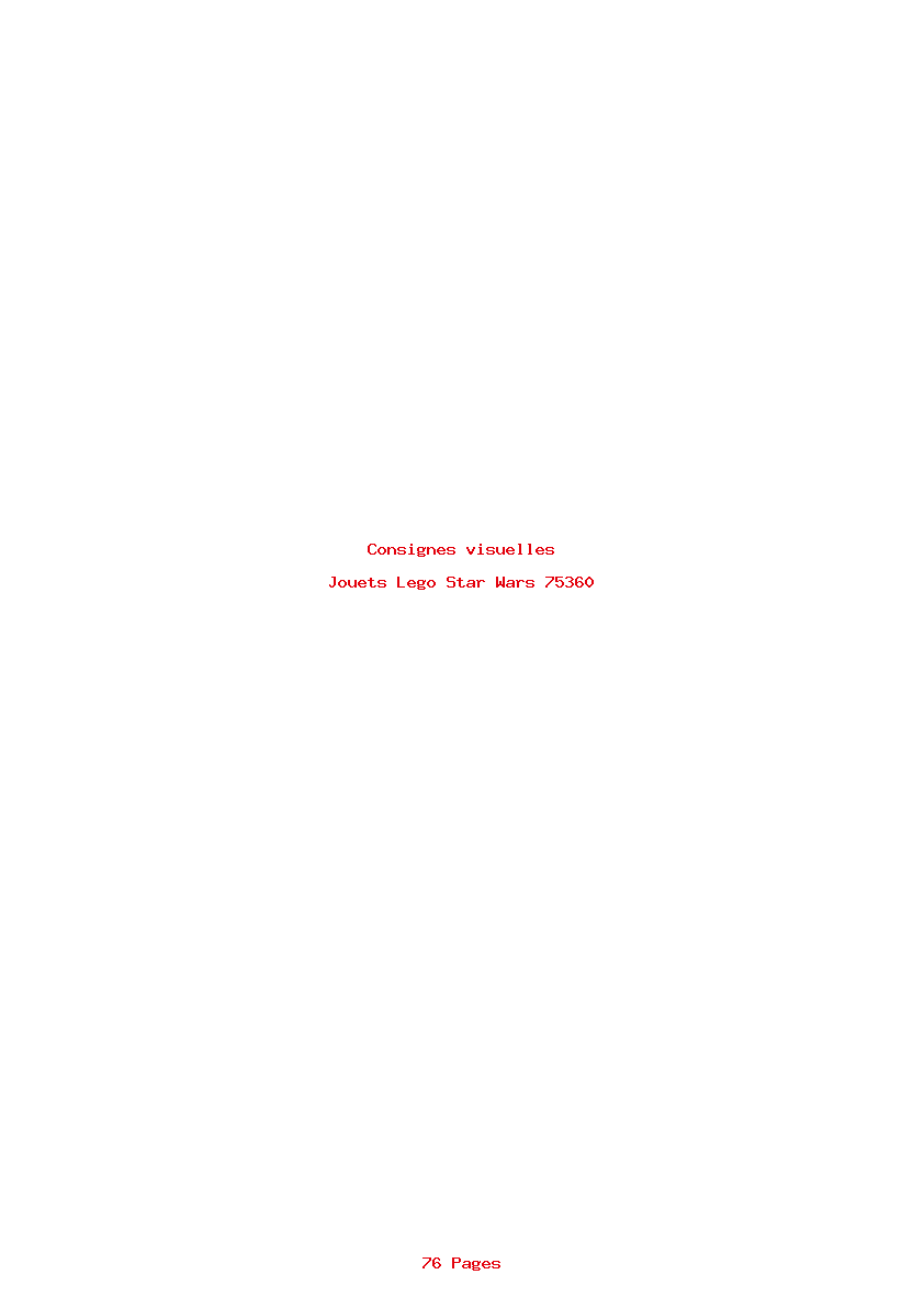 Page 1 de la notice Consignes visuelles Lego Star Wars 75360