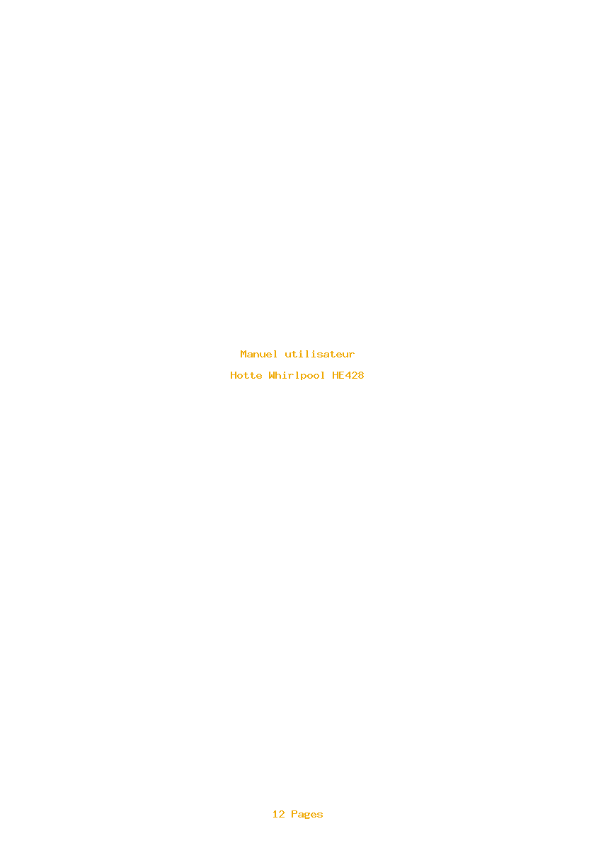 Page 1 de la notice Manuel utilisateur Whirlpool HE428
