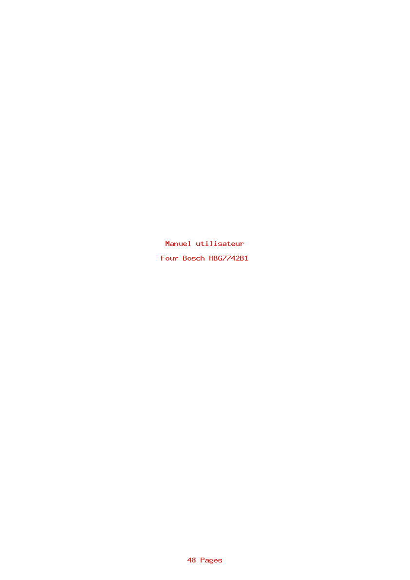 Page 1 de la notice Manuel utilisateur Bosch HBG7742B1