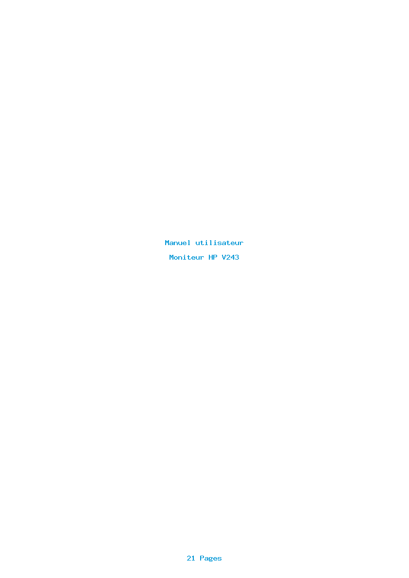Page 1 de la notice Manuel utilisateur HP V243