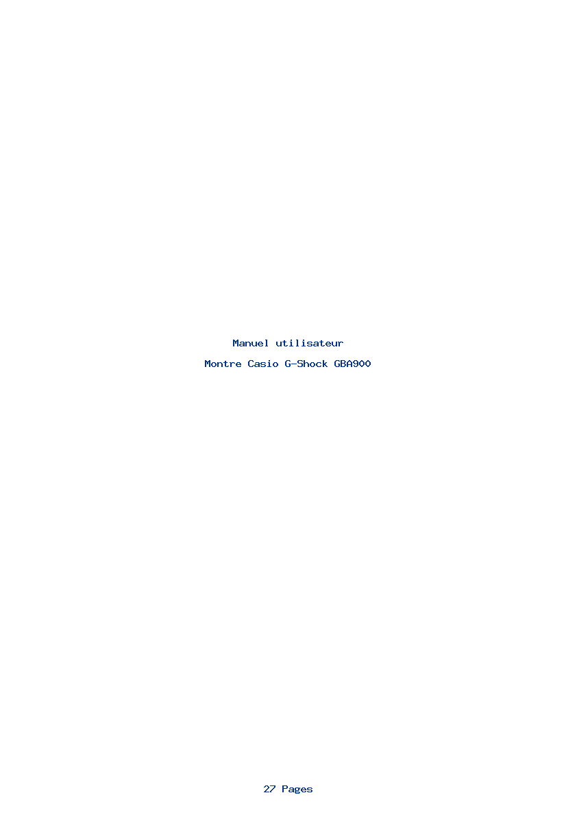 Page 1 de la notice Manuel utilisateur Casio G-Shock GBA900
