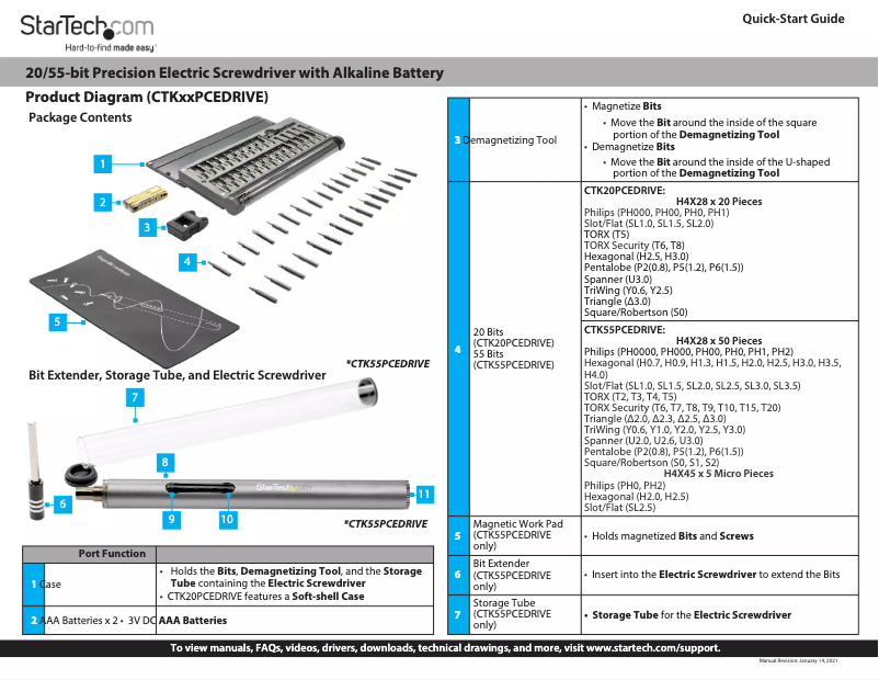 Page 1 de la notice Manuel utilisateur StarTech.com CTK55PCEDRIVE