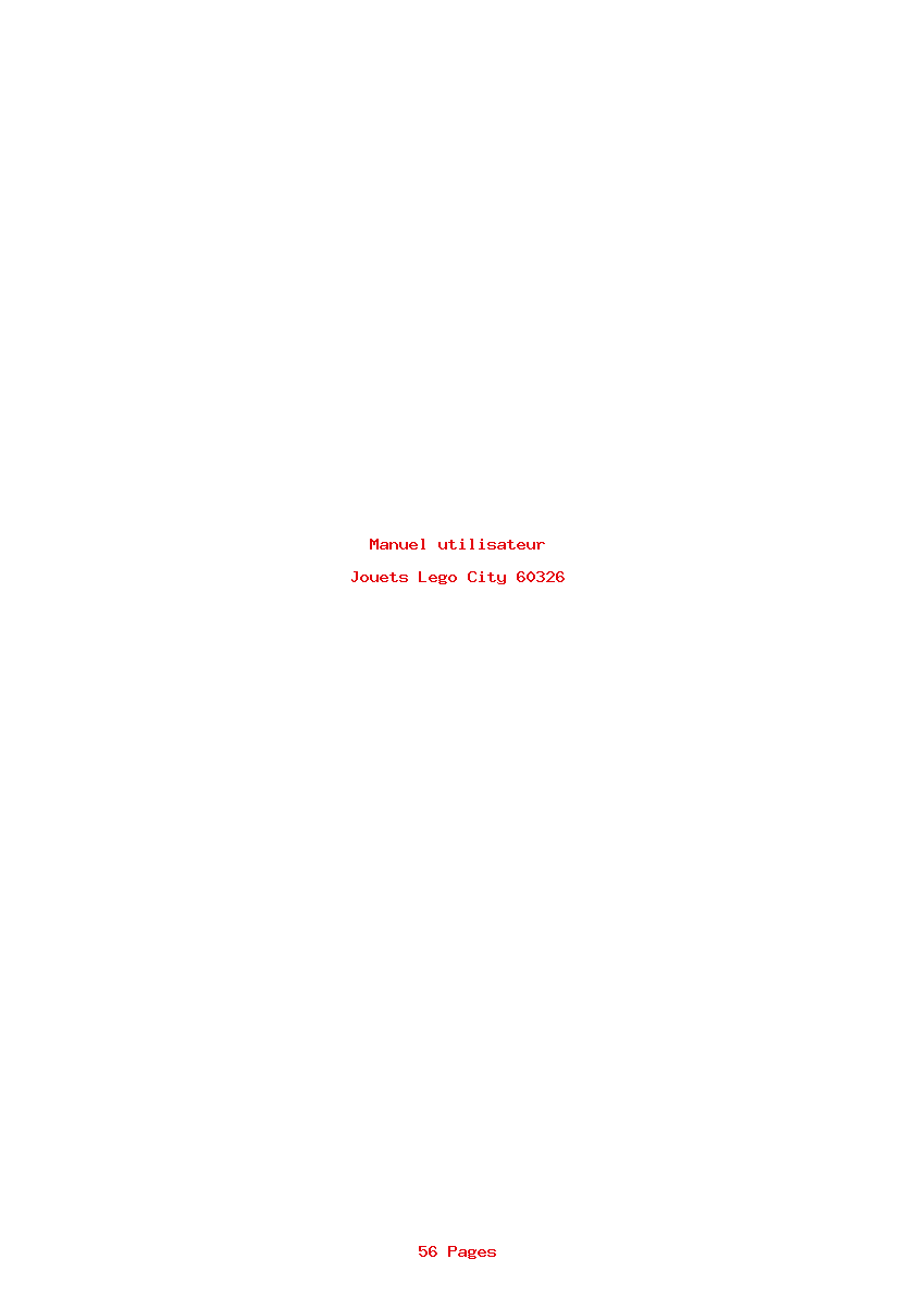 Page 1 de la notice Manuel utilisateur Lego City 60326