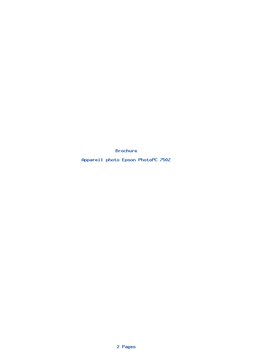 Page 1 de la notice Brochure Epson PhotoPC 750Z