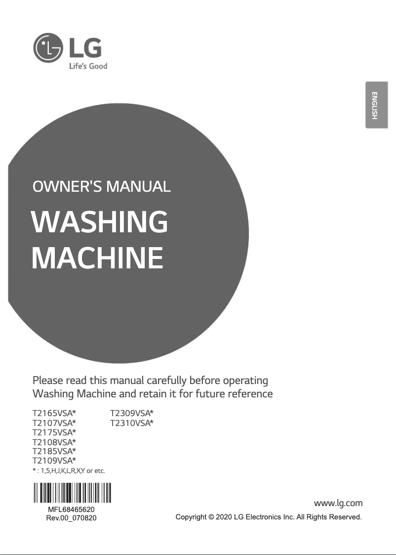 Page 1 de la notice Manuel utilisateur LG T2310VSAB