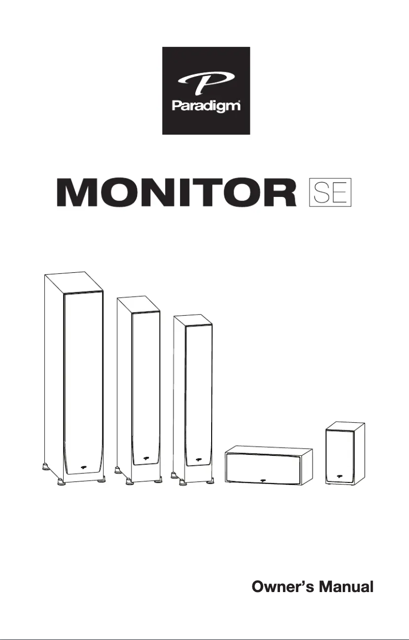 Page 1 of the manual User Manual Paradigm Monitor SE 8000F