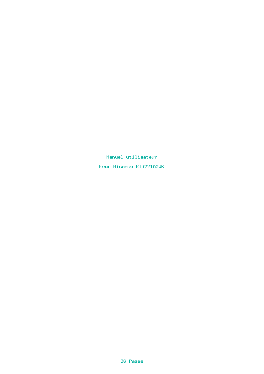 Page 1 de la notice Manuel utilisateur Hisense BI3221AXUK