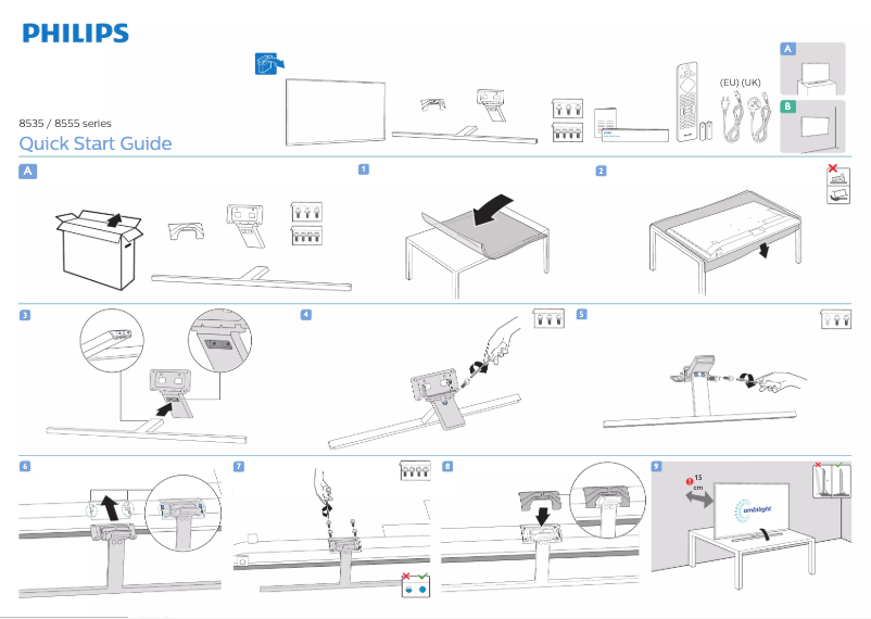 Page 1 of the manual Quick Start Guide Philips 50PUS8555