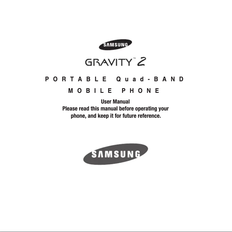 Page 1 de la notice Manuel utilisateur Samsung Gravity 2