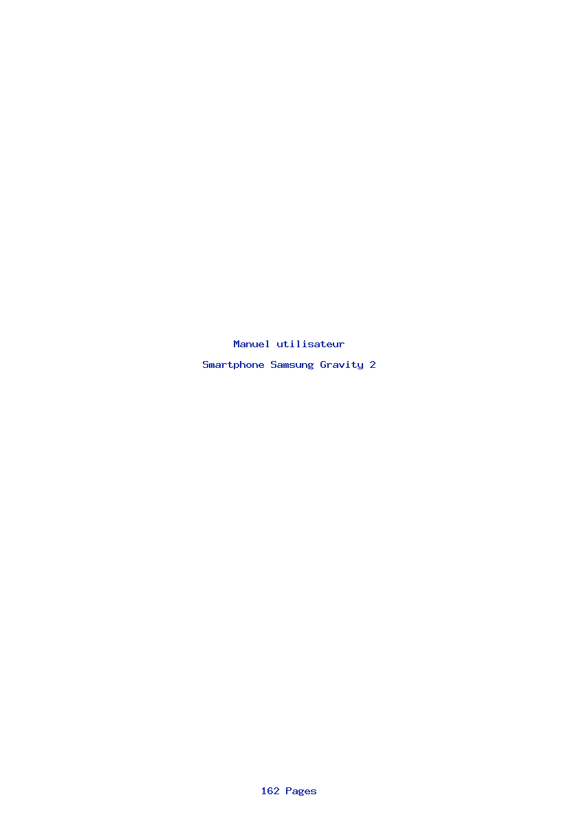 Page 1 de la notice Manuel utilisateur Samsung Gravity 2