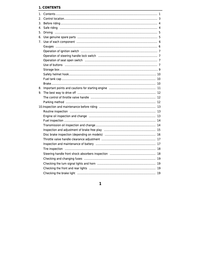 Page 1 de la notice Manuel utilisateur SYM Fiddle 125