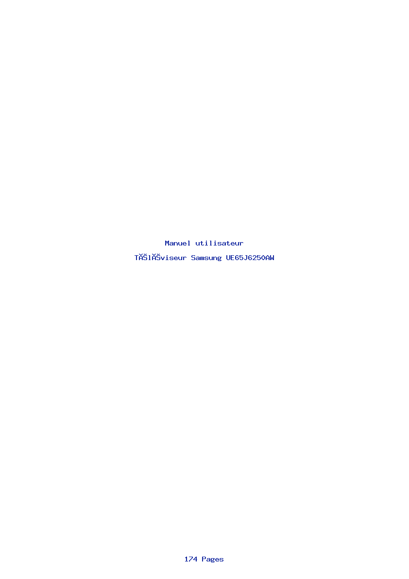 Image de la première page du manuel de l'appareil UE65J6250AW