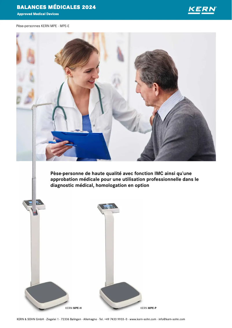 Page 1 de la notice Brochure Kern MPE 250K100HNM