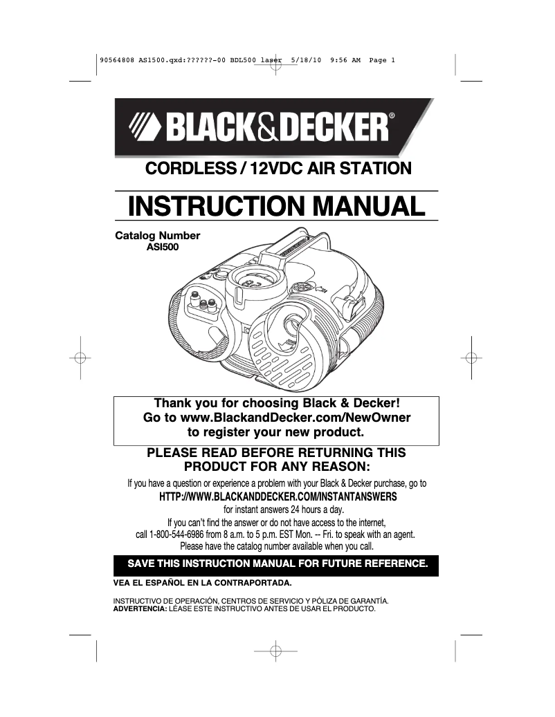 Página 1 del manual Manual de usuario Black & Decker ASI400B