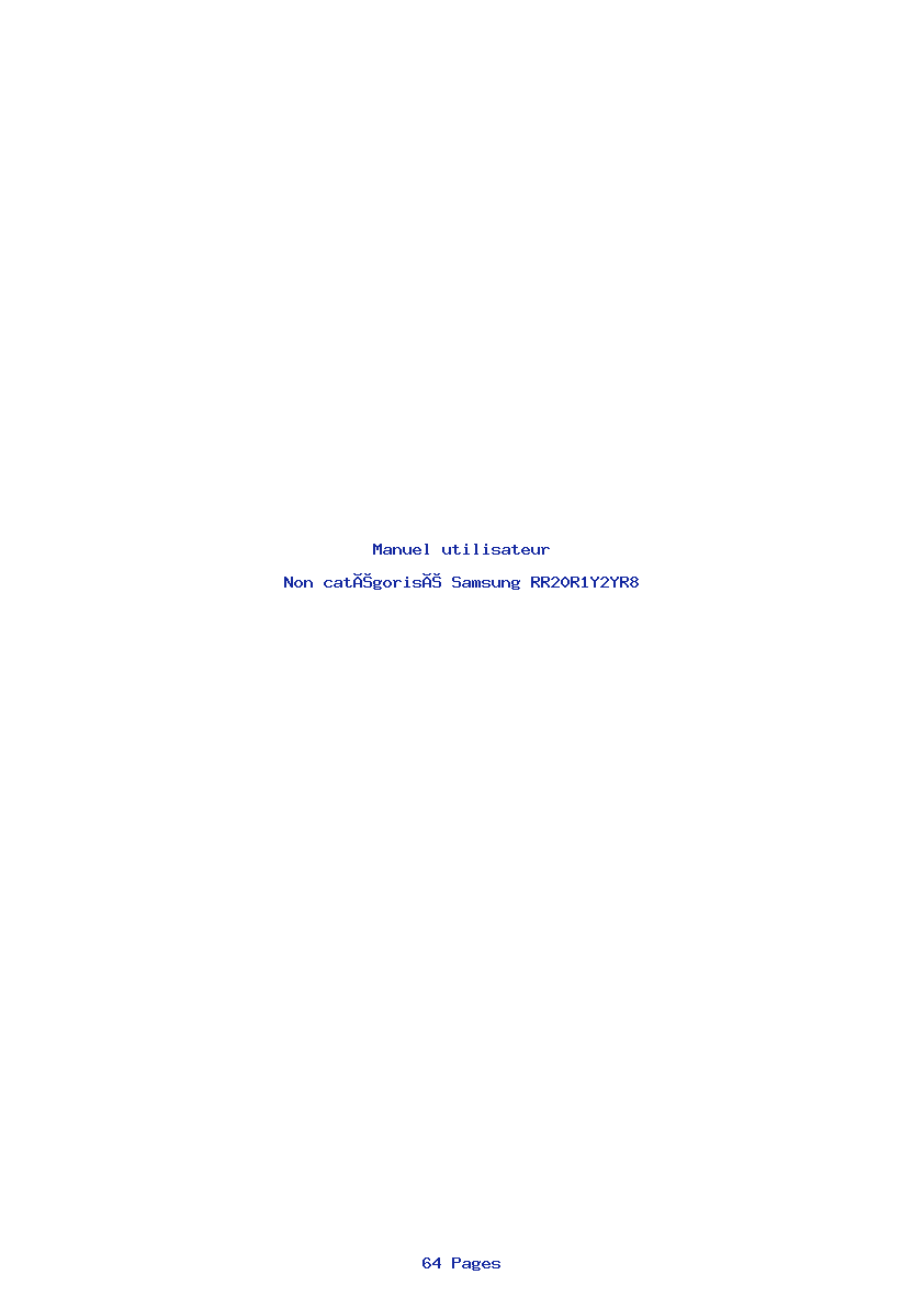 Page 1 de la notice Manuel utilisateur Samsung RR20R1Y2YR8