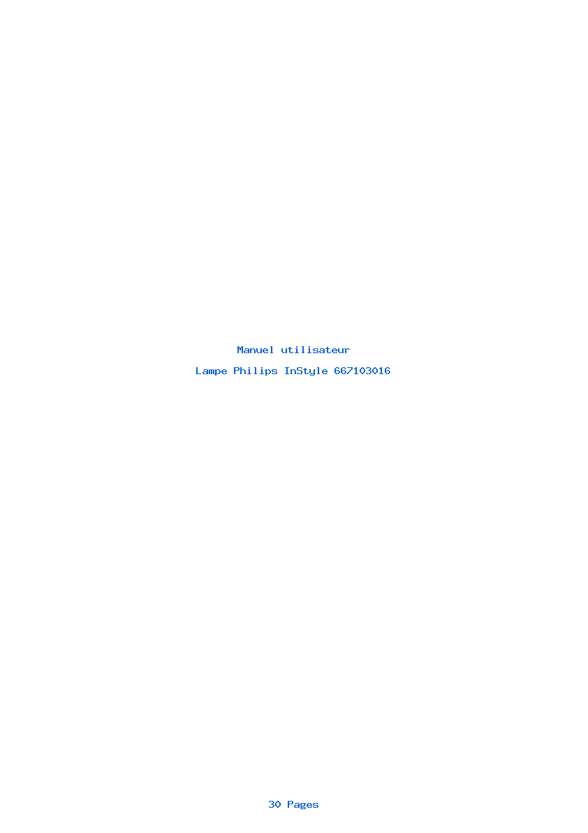 Page 1 de la notice Manuel utilisateur Philips InStyle 667103016